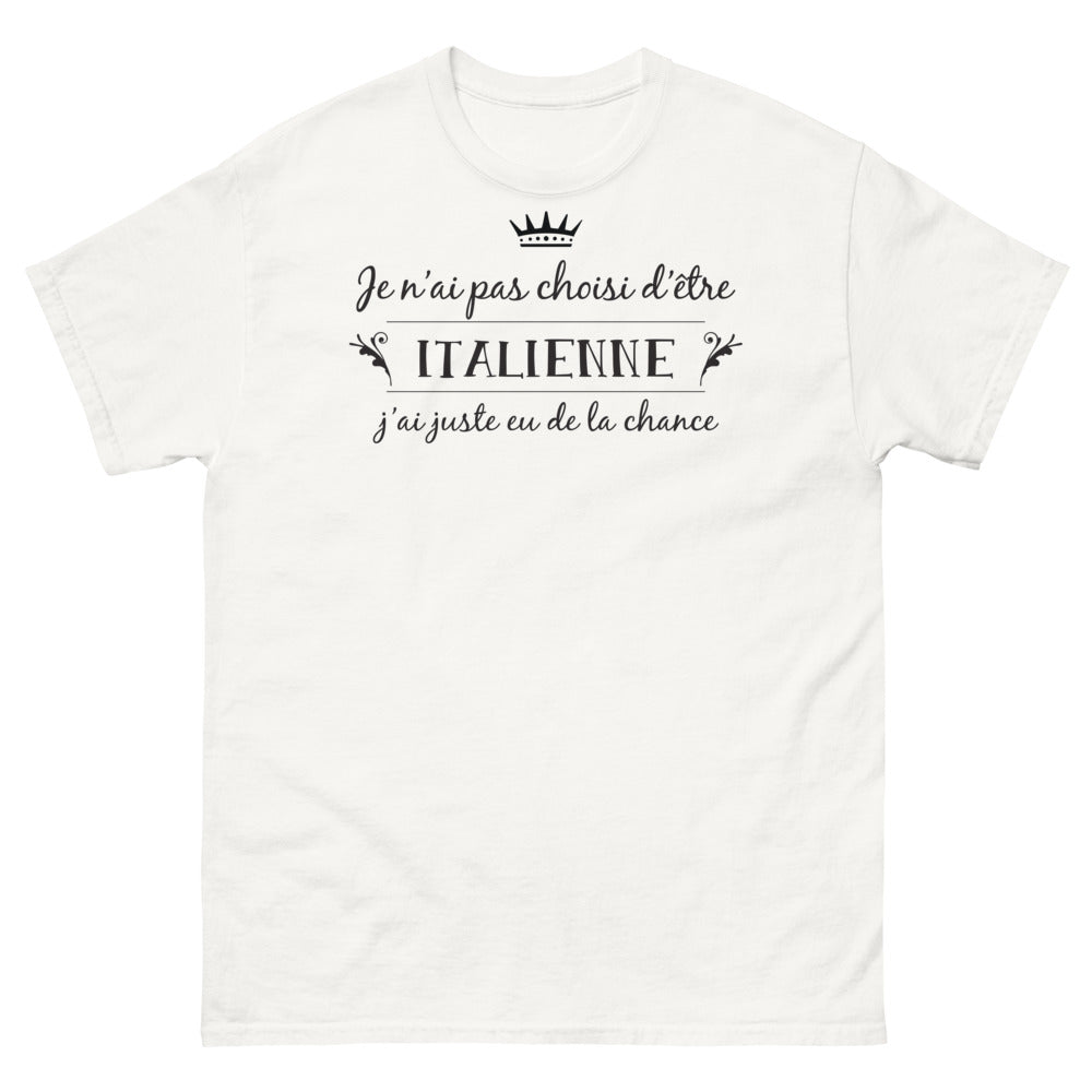 T-shirt Italie blanc - Je n'ai pas choisi d'être italienne
