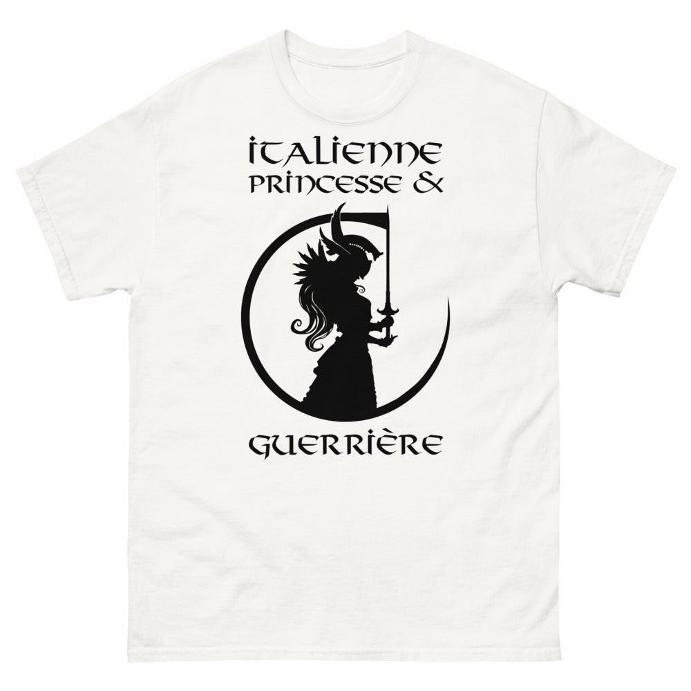 T-shirt Italie blanc - Princesse et guerrière avec humour