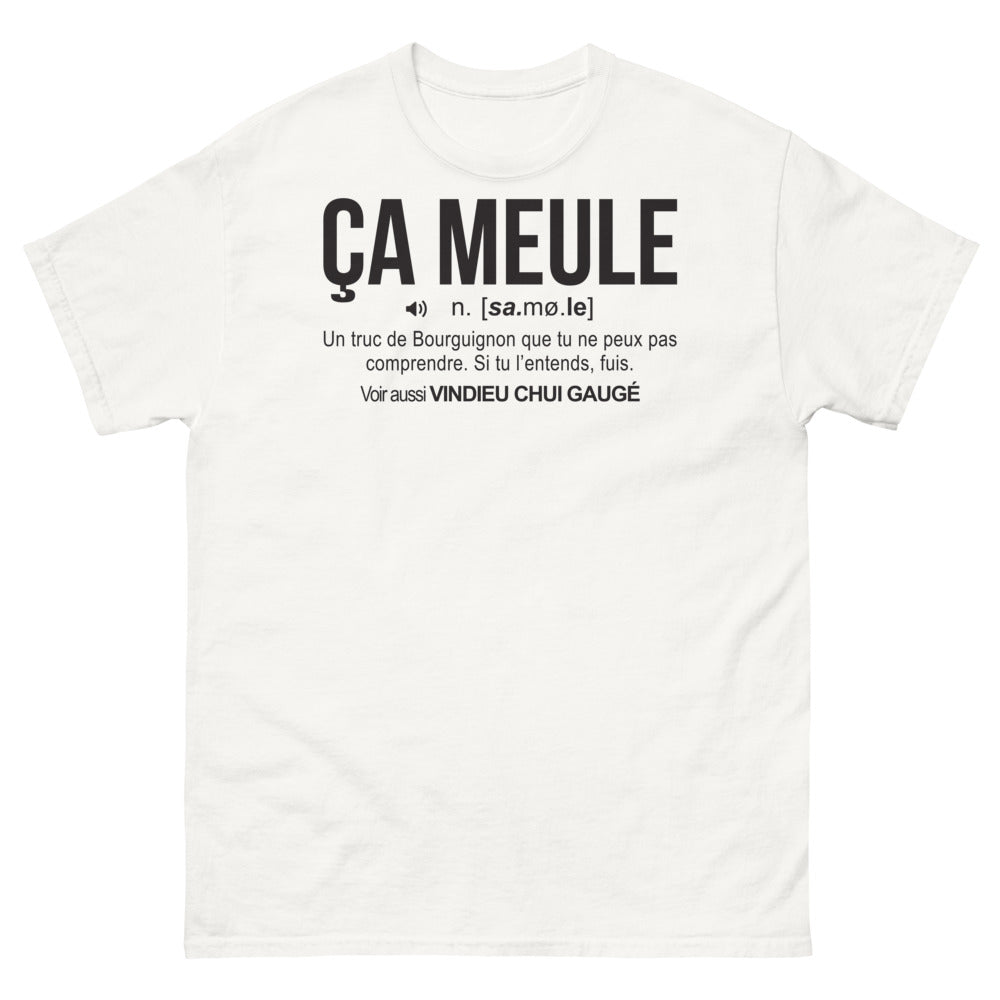 T-shirt Bourgogne blanc - Ça meule, n'sa m'le