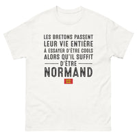Thumbnail for T-shirt Normand blanc - Fiers d'être Normands avec humour