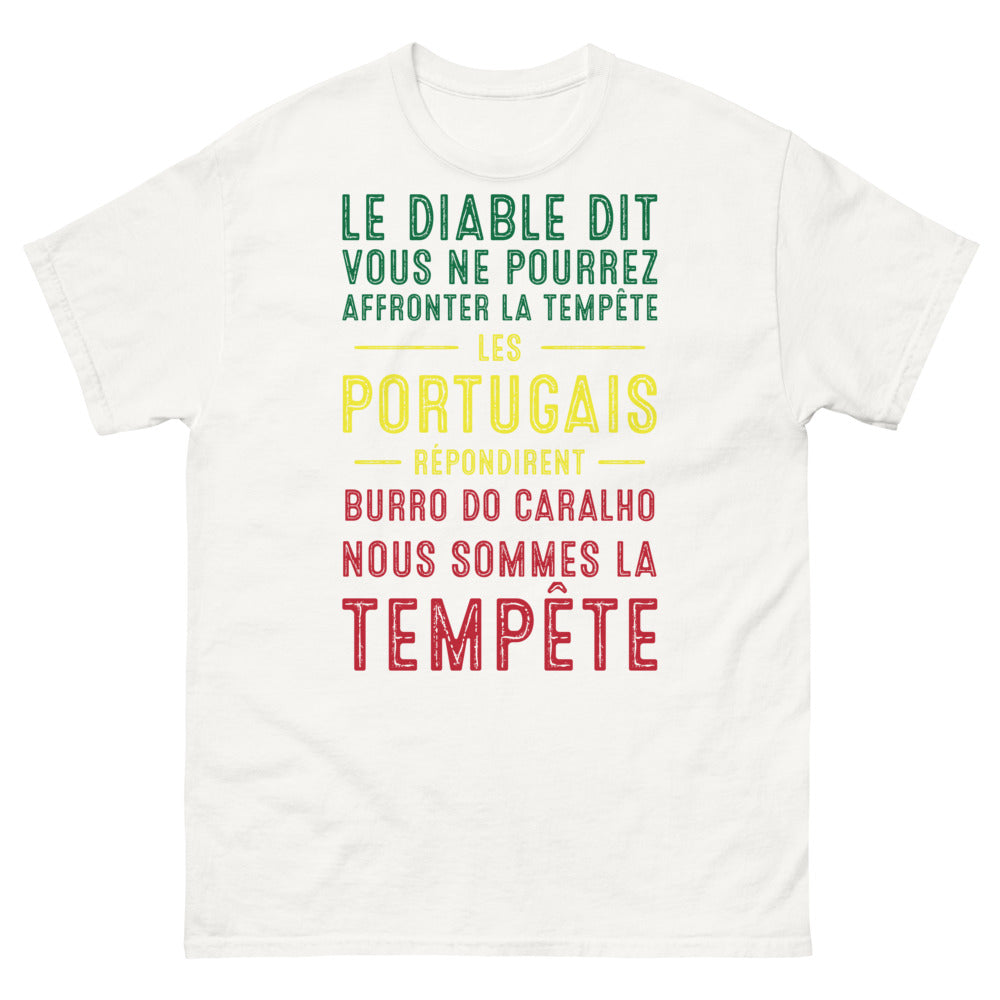 T-shirt Portugal blanc - Tempête légendaire humoristique