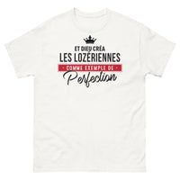 Thumbnail for T-shirt Lozère blanc - Et Dieu créa les Lozériennes comme exemple de perfection