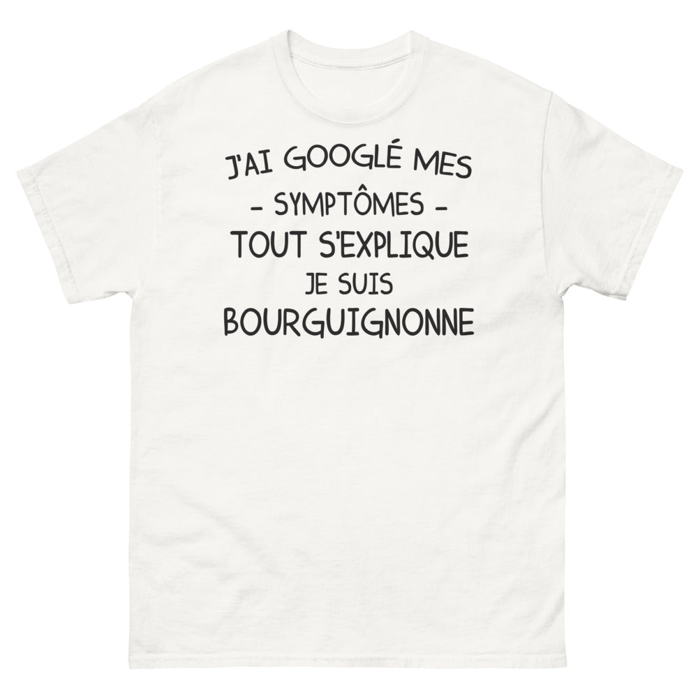 T-shirt Bourgogne blanc - J'ai googlé mes symptômes