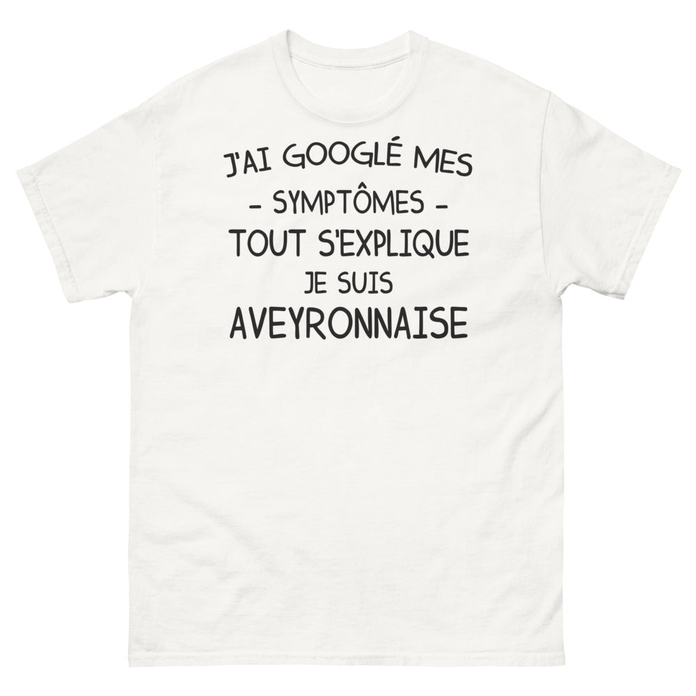 T-shirt Aveyron blanc - J'ai Google, tout s'explique