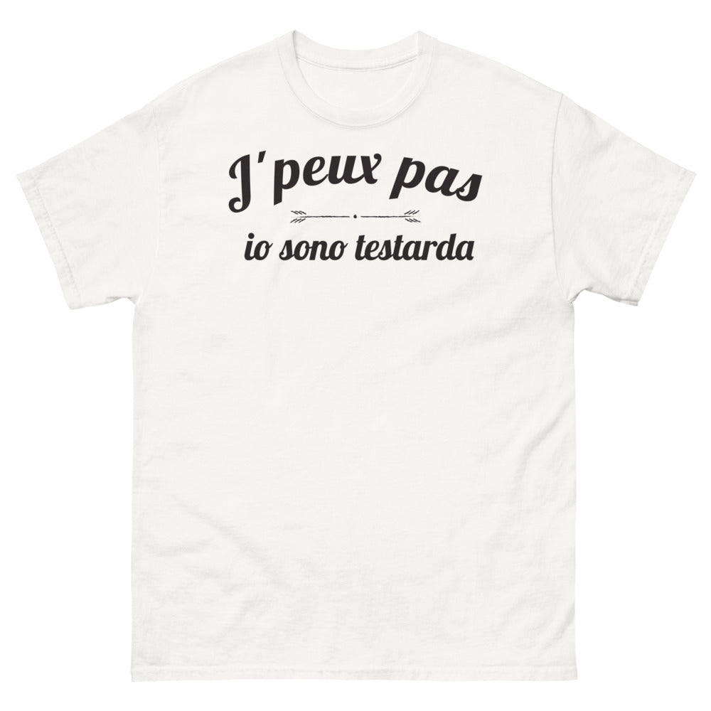 T-shirt Italie blanc - Je ne peux pas, je suis Testarda