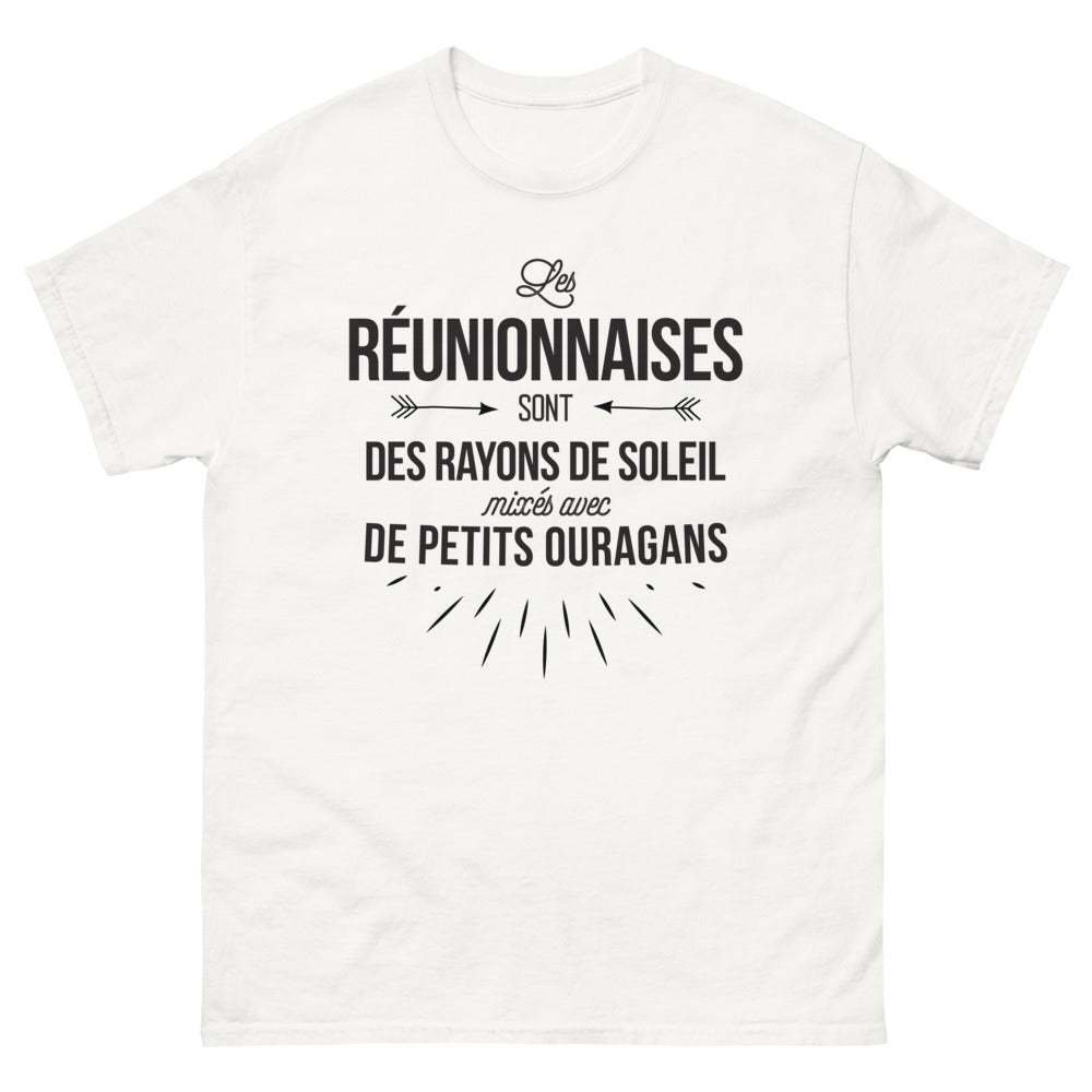 T-shirt Réunion blanc - Rayons de soleil et petits ouragans