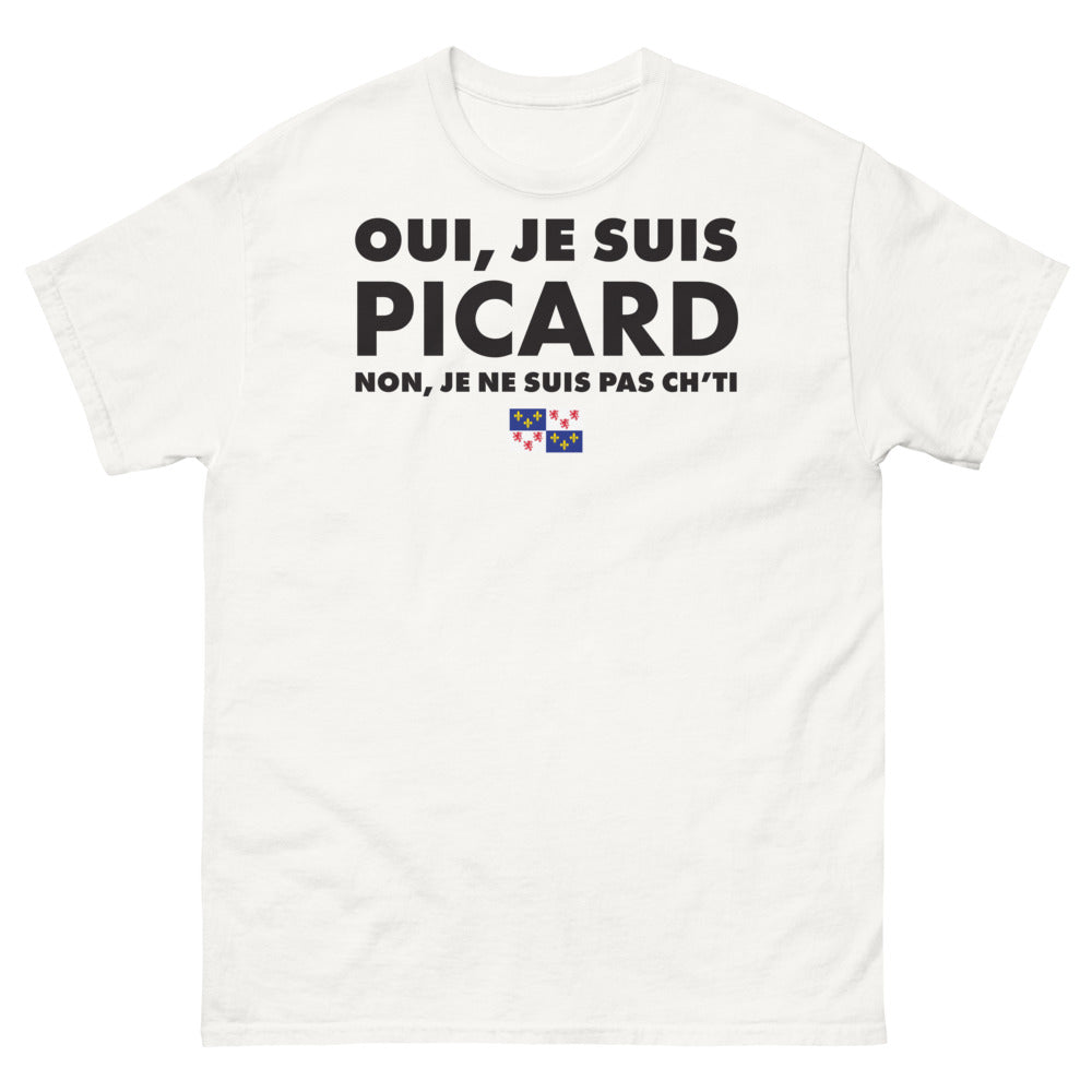 T-shirt Picard blanc - Oui, je suis Picard, non, je ne suis pas Chti