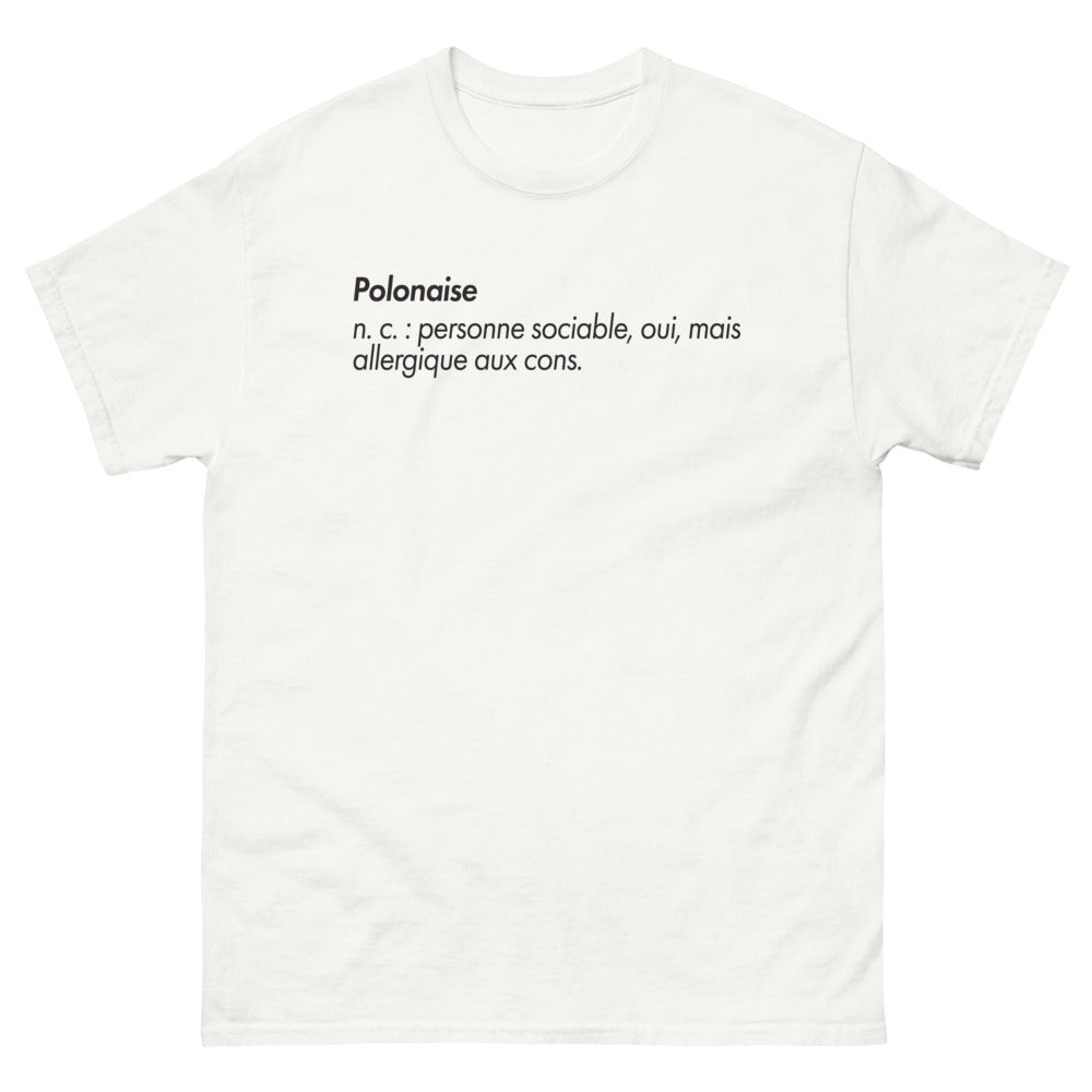 T-shirt Pologne blanc - Société sociable mais allergique aux cons