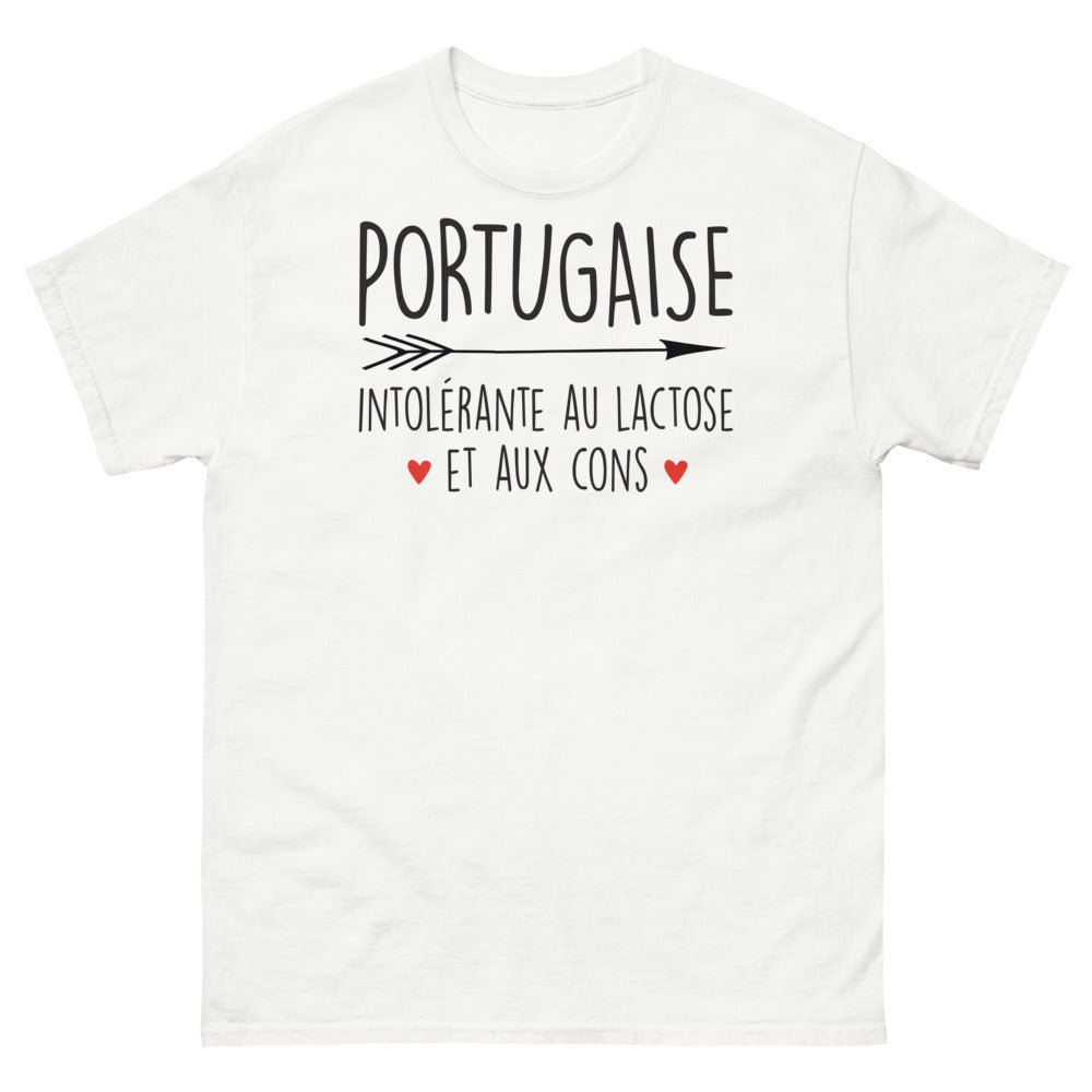 T-shirt Portugal blanc - Portugaise Intolérante au Lactose et aux Cons