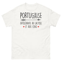 Thumbnail for T-shirt Portugal blanc - Portugaise Intolérante au Lactose et aux Cons