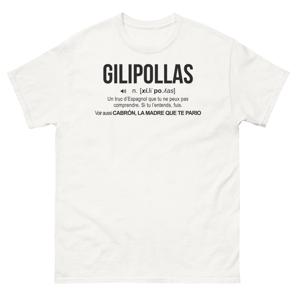 T-shirt Espagnol blanc - Gilipollas et Cabron humoristique
