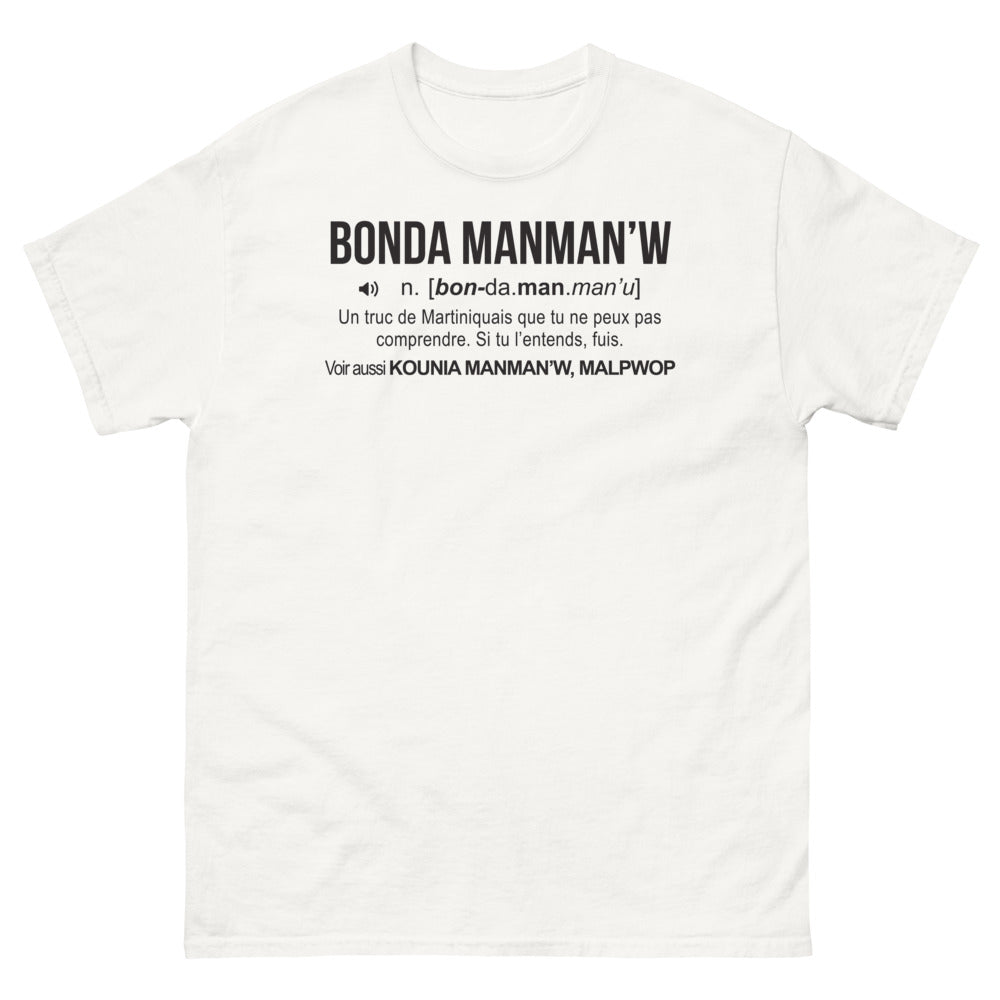 T-shirt Martinique blanc - Ode humoristique à bonda-manmanw