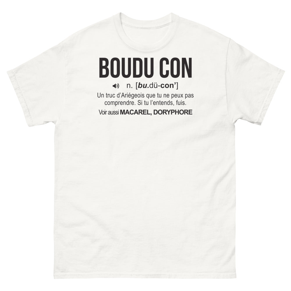T-shirt Ariège blanc - Fierté locale et humour doryphore