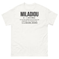 Thumbnail for T-shirt Lozérien blanc - Humour local avec 'Miladiou'