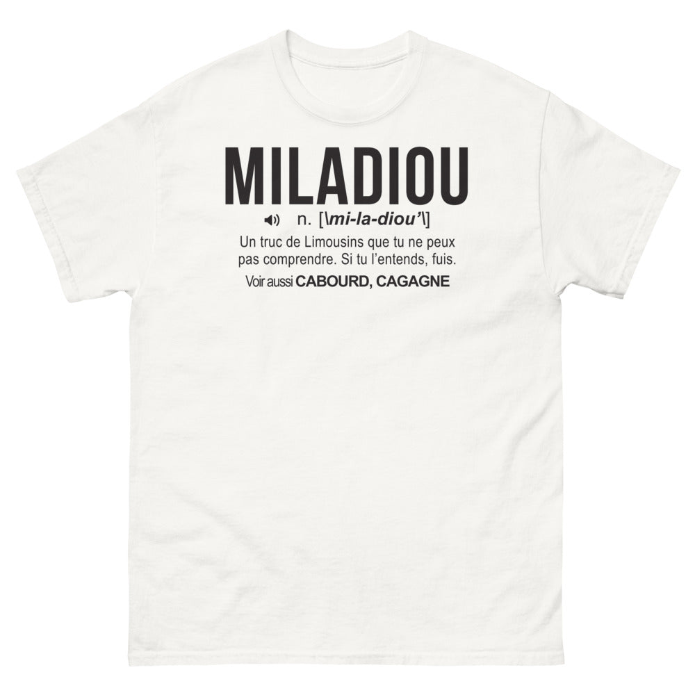 T-shirt Limousin blanc - Miladiou, un clin d'œil humoristique