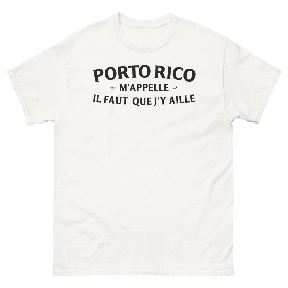 T-shirt Porto Rico blanc - Ici m'appelle et là, il faut que j'y aille