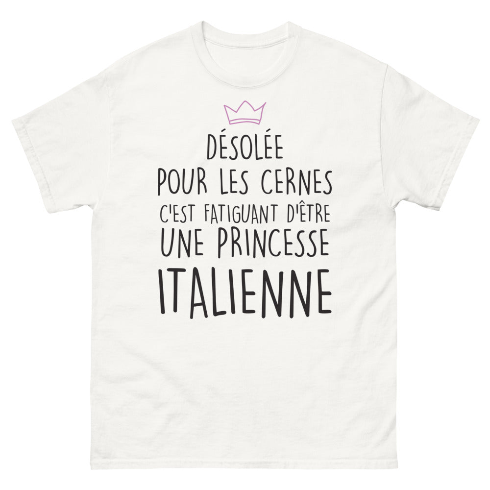 T-shirt Italie blanc - Désolée pour les cernes