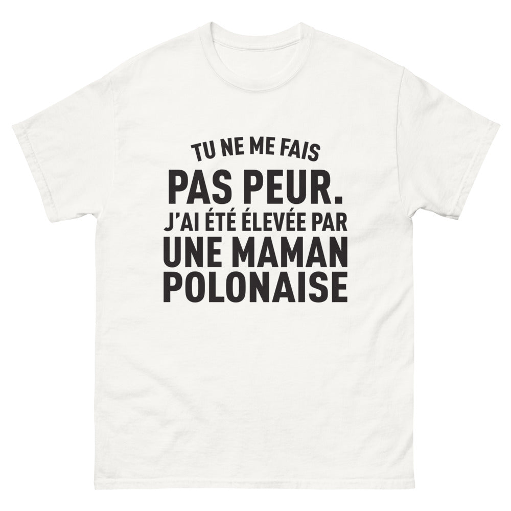 T-shirt Pologne blanc - Élevé par une maman polonaise