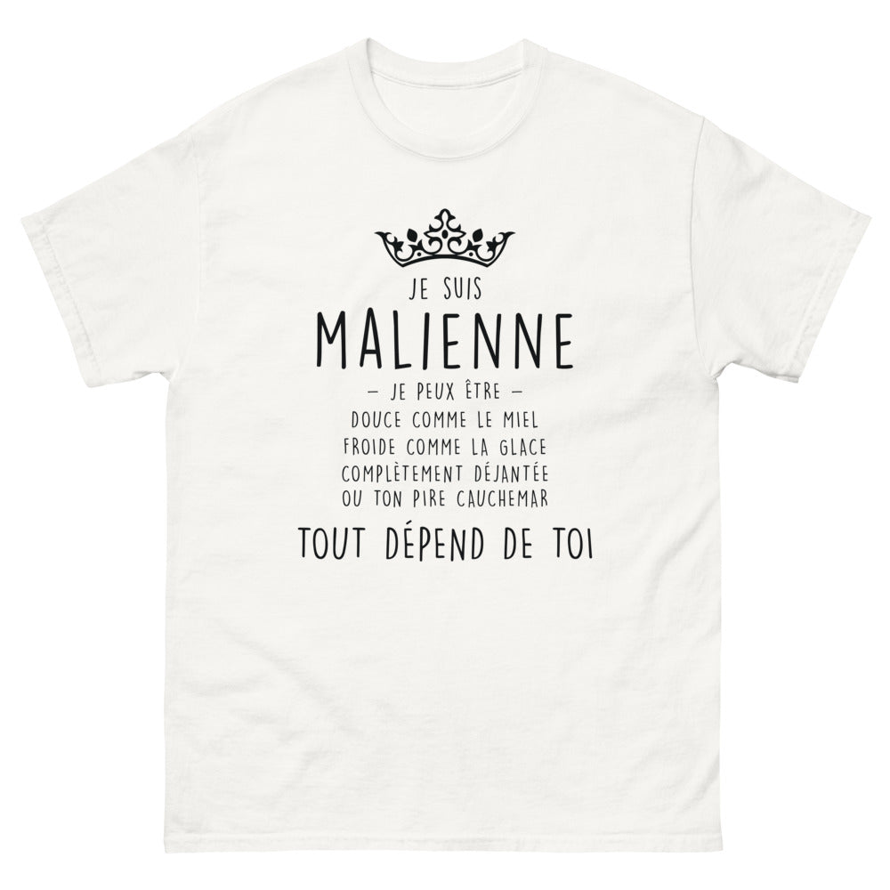 T-shirt Malien blanc - Je suis Malienne : douce comme le miel