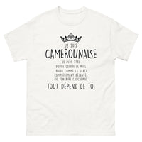 Thumbnail for T-shirt Camerounaise blanc - Douce comme le miel, froide comme la glace