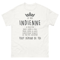 Thumbnail for T-shirt Inde blanc - Je suis Indienne, douce ou déjantée