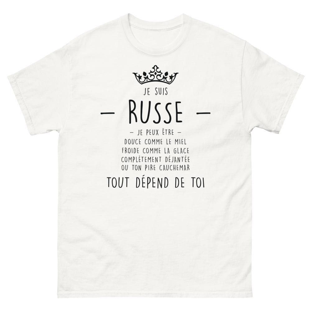T-shirt Russe blanc - Douce comme le miel, froide comme la glace