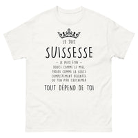 Thumbnail for T-shirt Suisse blanc - Douce comme le miel, glaciale comme l'hiver