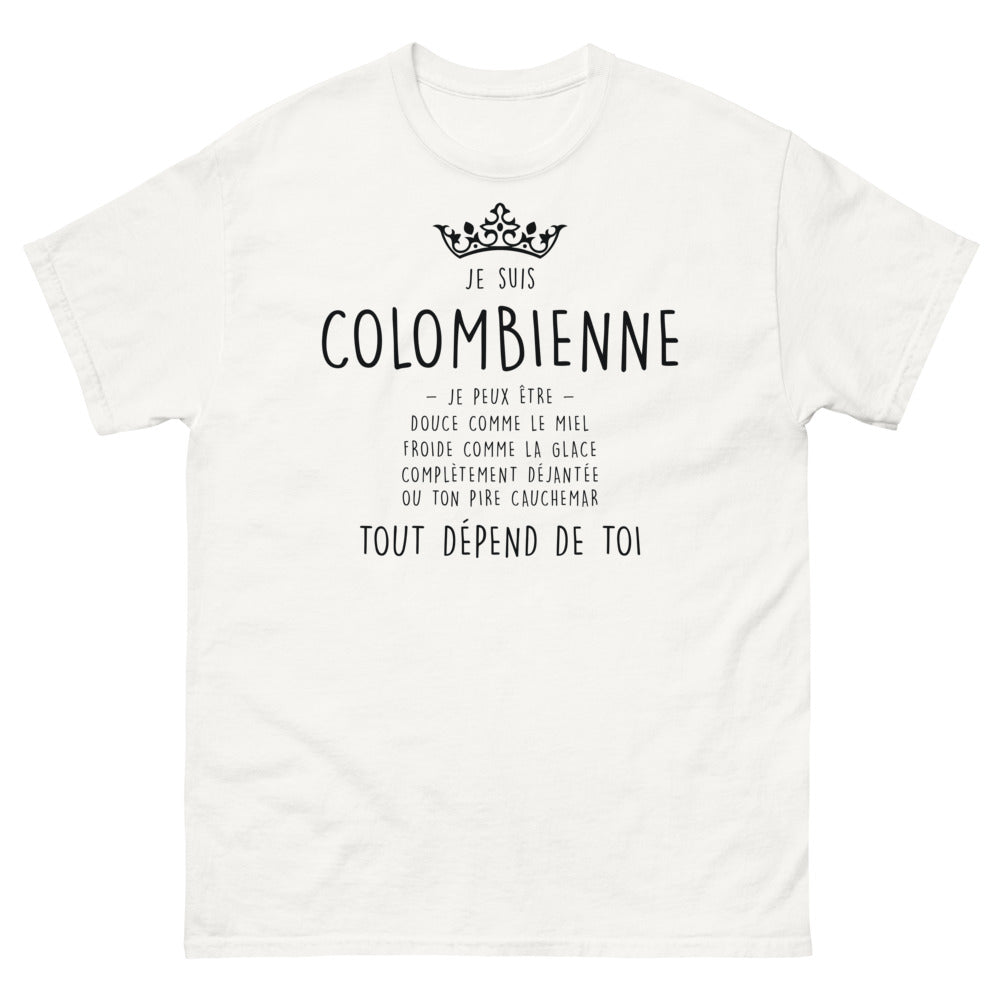 T-shirt Colombienne blanc - Je suis douce comme le miel