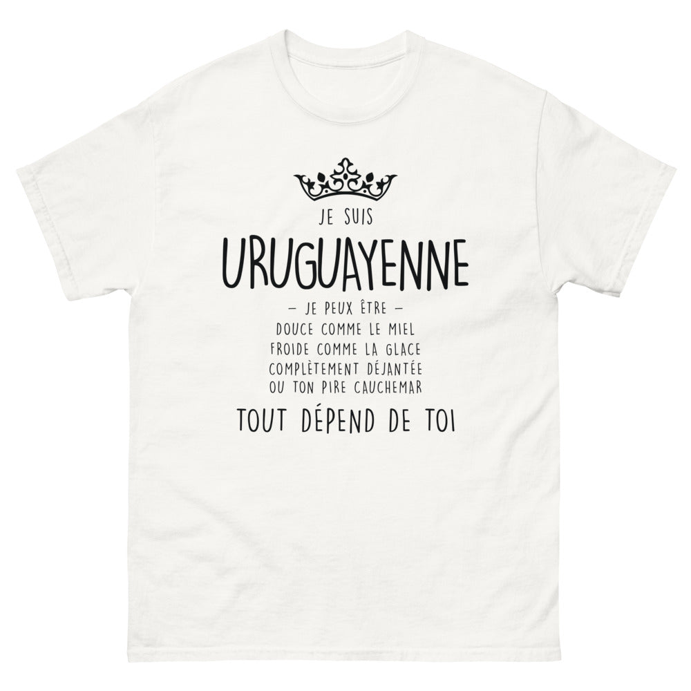 T-shirt Uruguay blanc - Je suis Uruguayenne, douce comme le miel
