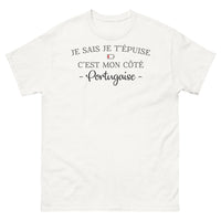 Thumbnail for T-shirt Portugal blanc - Mon côté épuisant avec humour