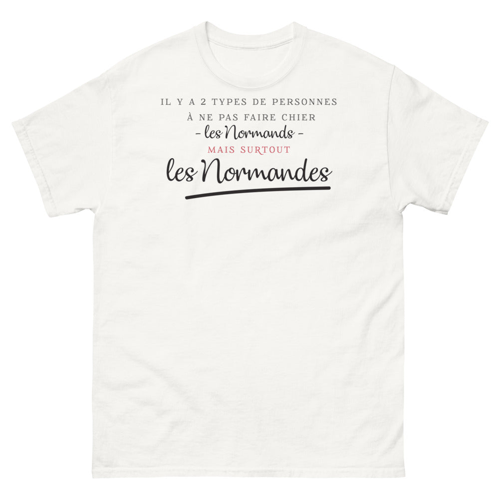 T-shirt Normand blanc - Ne pas faire chier les Normandes