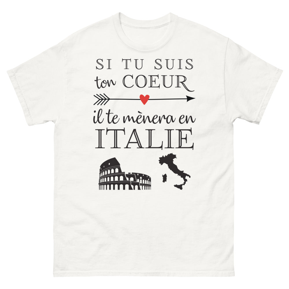 T-shirt Italie blanc - Suivez votre cœur vers l'Italie