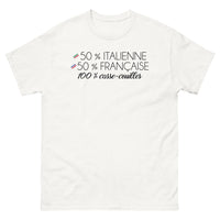Thumbnail for T-shirt Italie France blanc - 50% Italienne, 50% Française