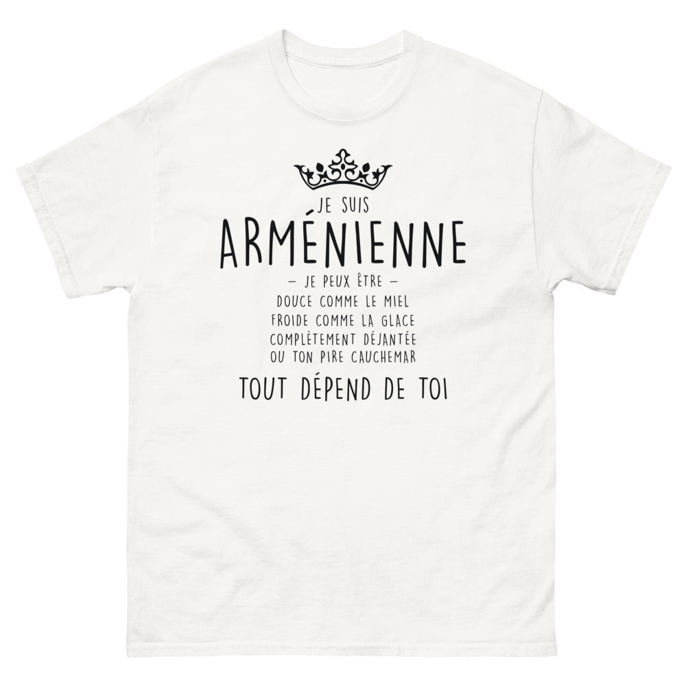 T-shirt Arménien blanc - Je suis douce et déjantée