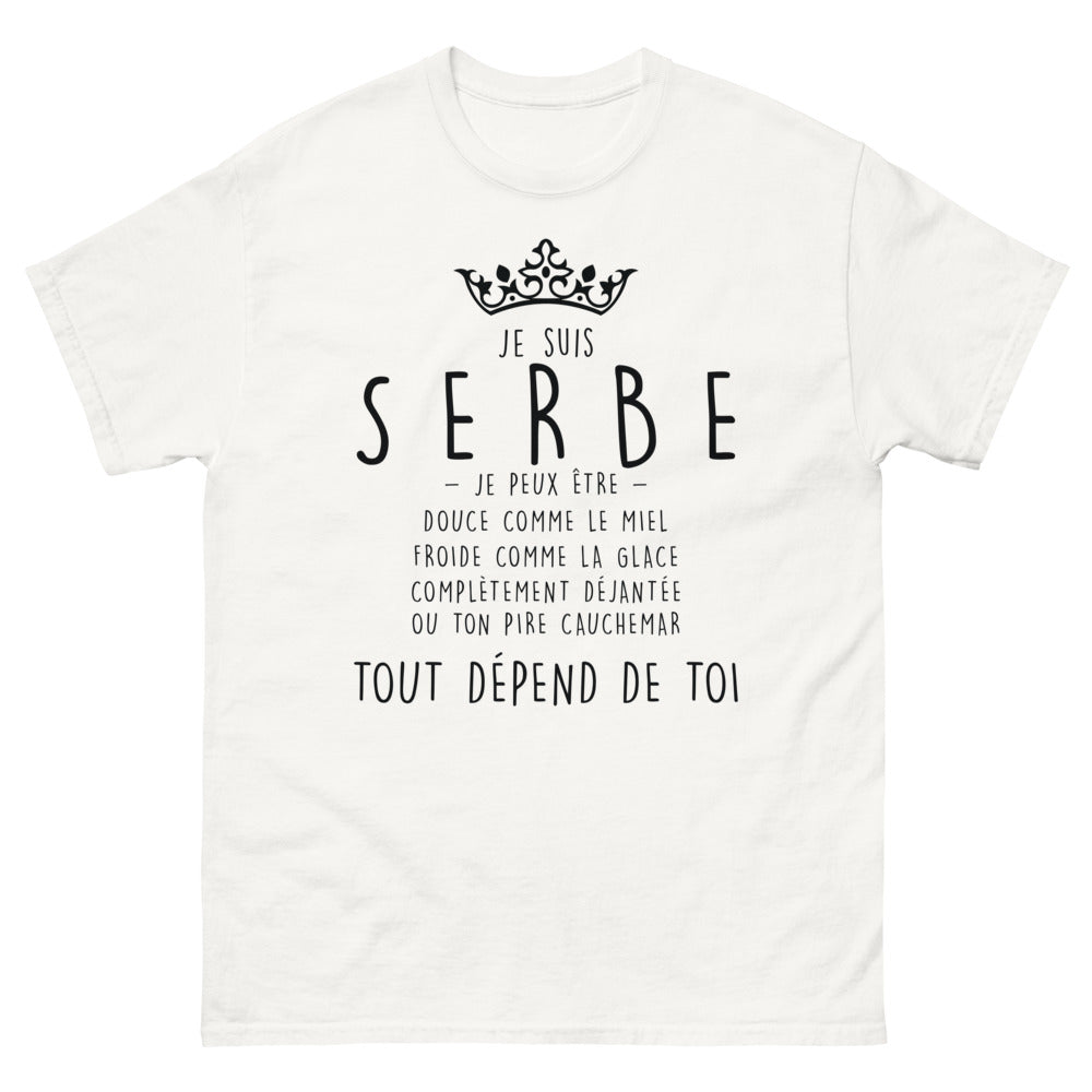 T-shirt Serbe blanc - Je suis serbe : douce ou déjantée
