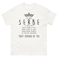 Thumbnail for T-shirt Serbe blanc - Je suis serbe : douce ou déjantée