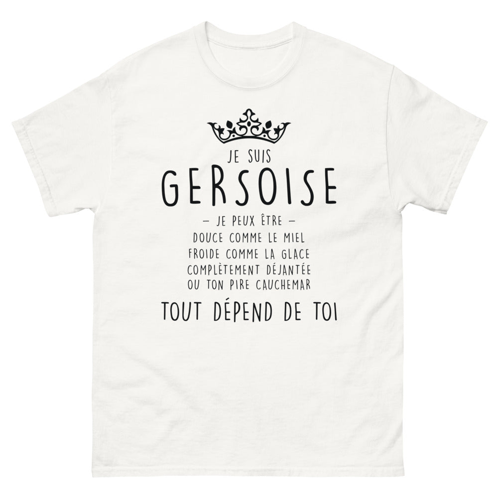 T-shirt Gersoise blanc - Je suis douce ou ton pire cauchemar