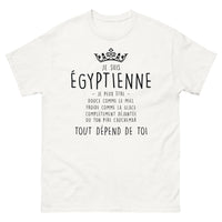 Thumbnail for T-shirt Égyptienne blanc - Je suis Égyptienne, douce et déjantée