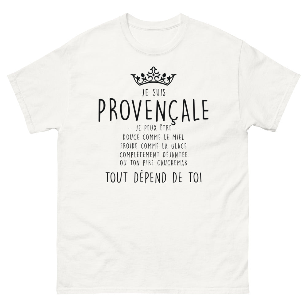 T-shirt Provence blanc - Je suis provençale, douce et déjantée