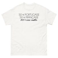 Thumbnail for T-shirt Franco-Portugais blanc - 50% Portugaise, 50% Française