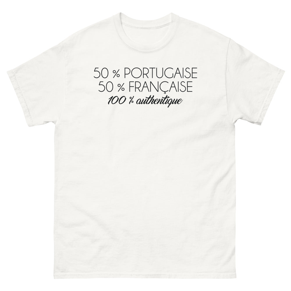 T-shirt Portugal France blanc - 50% Portugaise, 50% Française