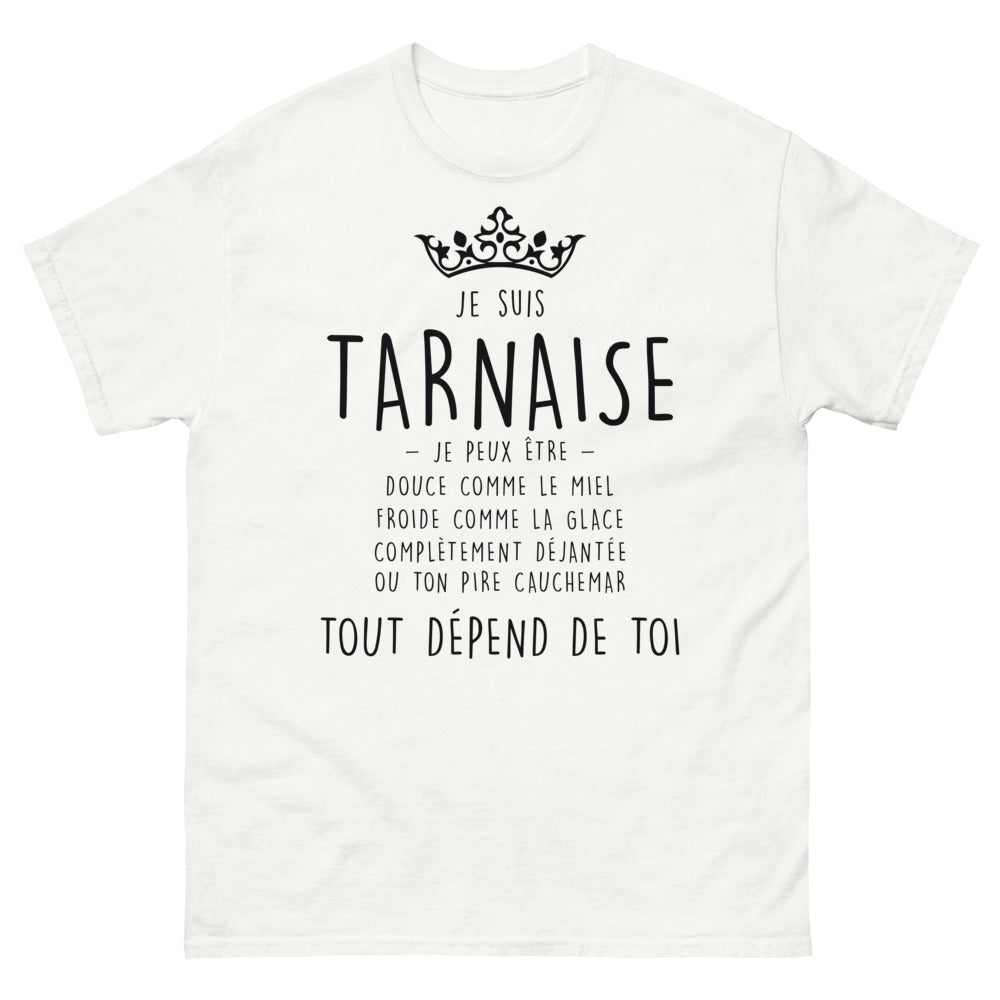 T-shirt Tarn blanc - Je suis Tarnaise, douce et déjantée