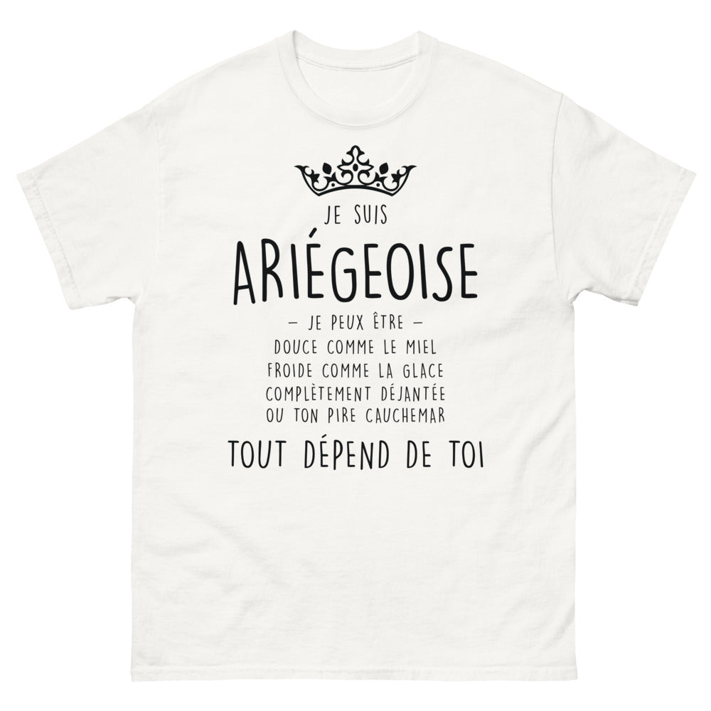 T-shirt Ariégeoise blanc - Douce ou déjantée selon l'humeur
