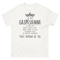 Thumbnail for T-shirt Gaspésienne blanc - Douce comme le miel, folle comme la glace