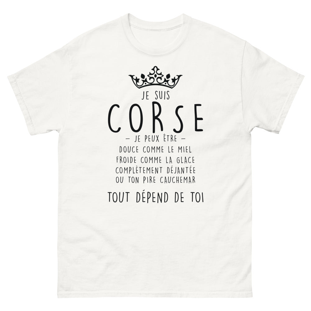 T-shirt Corse blanc - Douce comme le miel, froide comme la glace