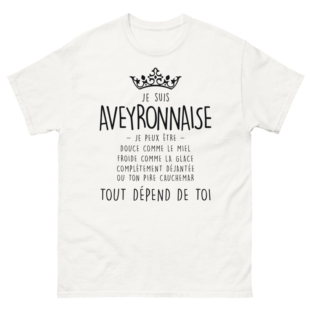 T-shirt Aveyron blanc - Douce comme le miel, glacée ou déjantée