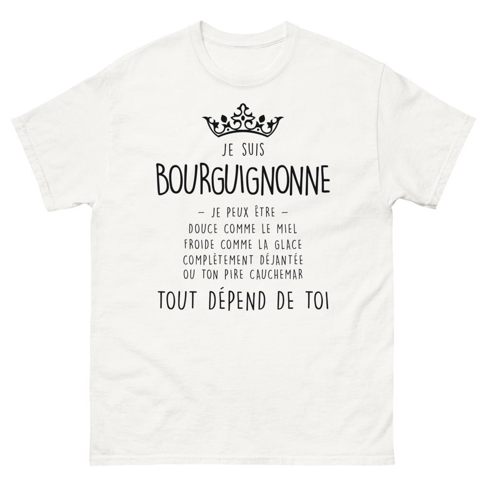 T-shirt Bourgogne blanc - Douce comme le miel, folle comme le vent !