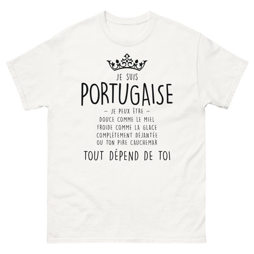 T-shirt Portugal blanc - Fière de mes origines, douce ou déjantée