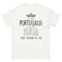 Thumbnail for T-shirt Portugal blanc - Fière de mes origines, douce ou déjantée