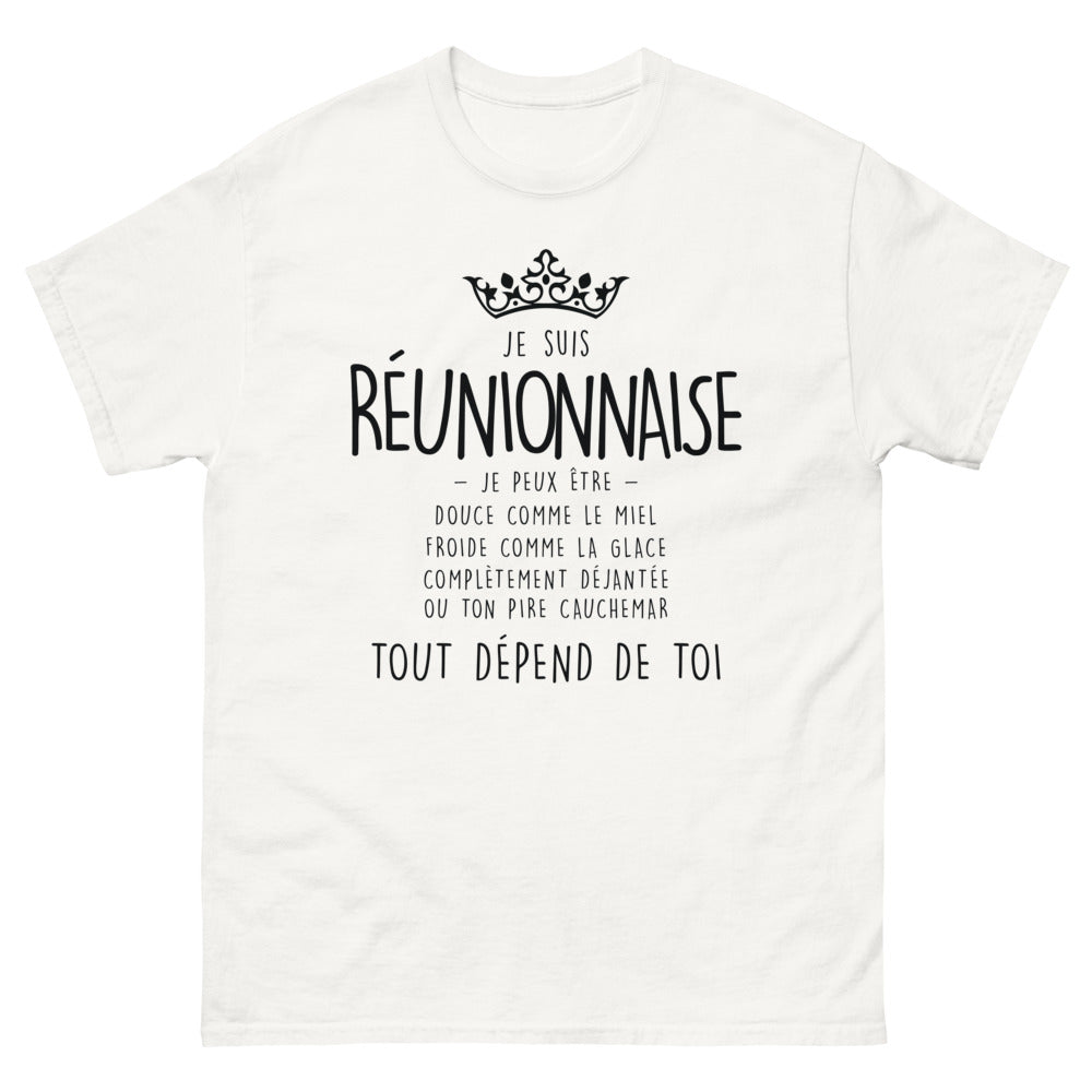 T-shirt Réunionnaise blanc - Douce comme le miel